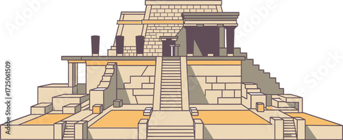 Ancient Minoan Palace Architectural Illustration