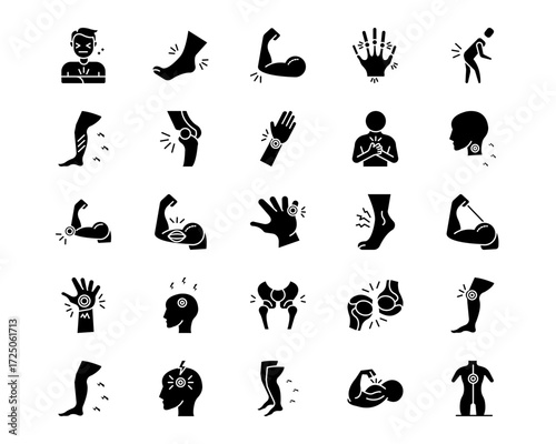Body Ache Line Vector Icons