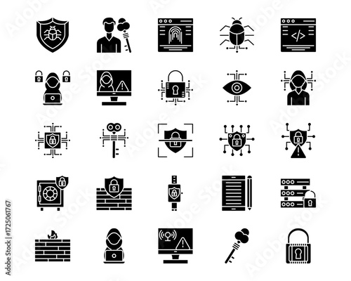 Information Security Line Vector Icons
