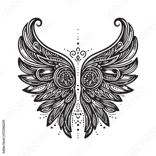 Angel Wings Vector | Decorative Wing Illustration Set”