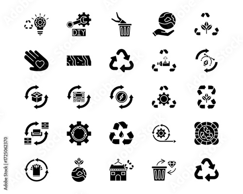 Upcycling Line Vector Icons