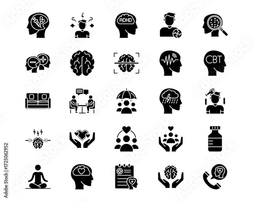 Psychiatry Line Vector Icons