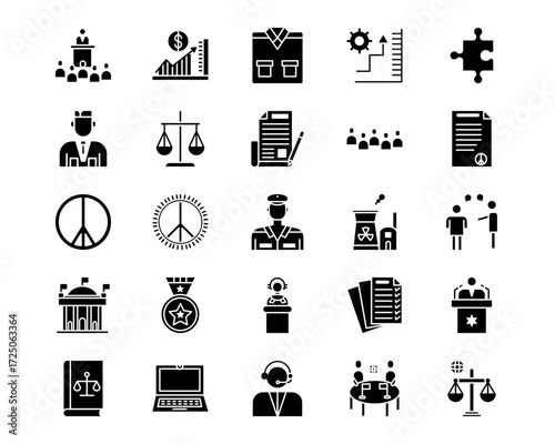 Diplomacy Line Vector Icons