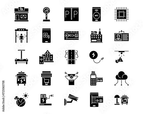 Smart City Line Vector Icons