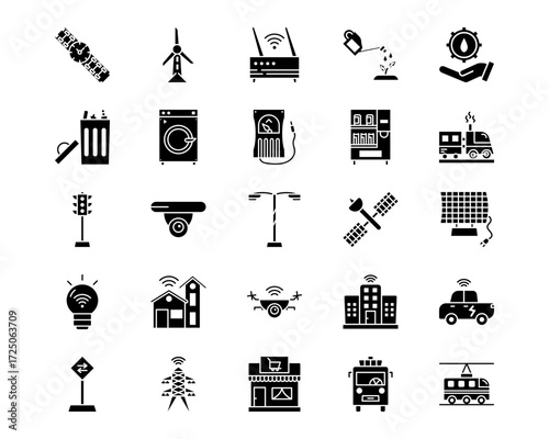 Smart City Line Vector Icons