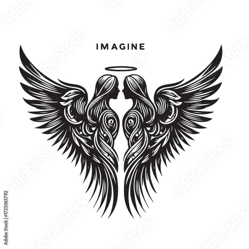 Angel Wings Vector | Decorative Wing Illustration Set”