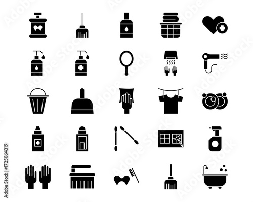 Hygiene Routine Line Vector Icons