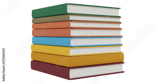 Konstfotografi Isolated stack of textbooks for educational purposes with variety of vibrant col