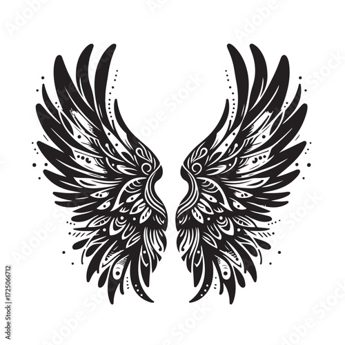 Angel Wings Vector | Decorative Wing Illustration Set”