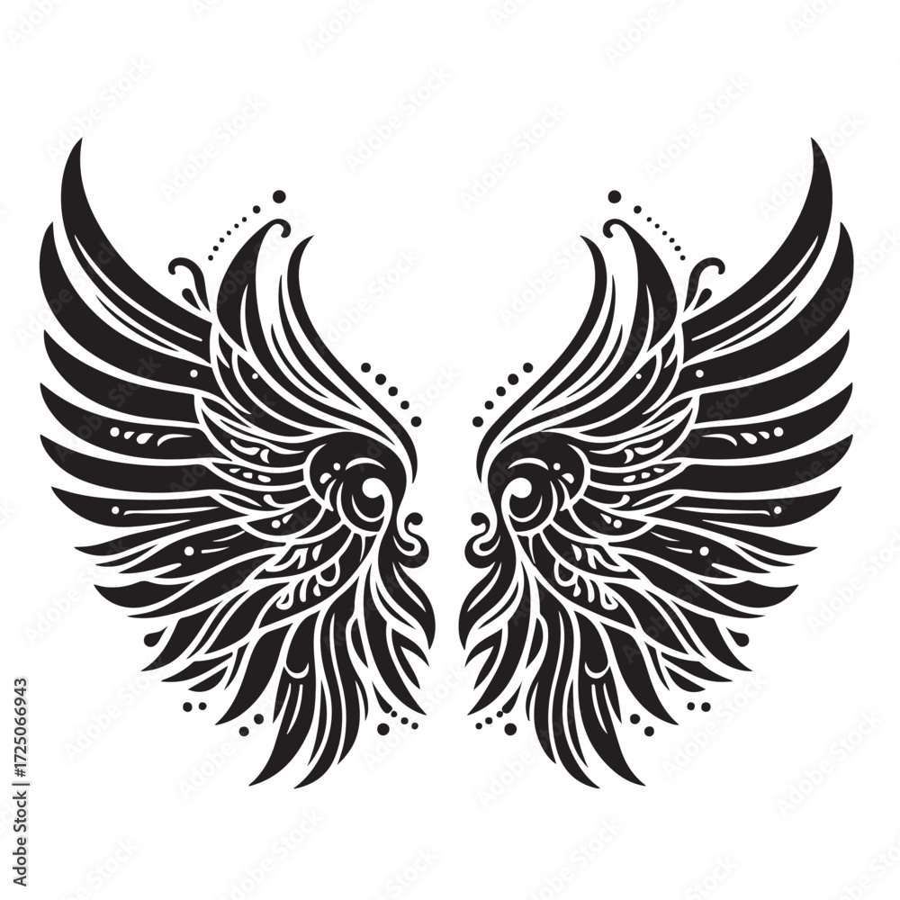 Fototapeta premium Angel Wings Vector | Decorative Wing Illustration Set”