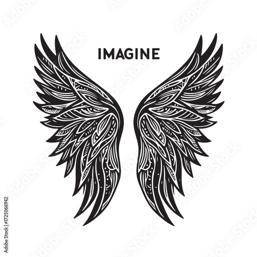 Angel Wings Vector | Decorative Wing Illustration Set”