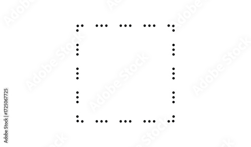 Abstract geometric pattern of dots forming a rectangular frame