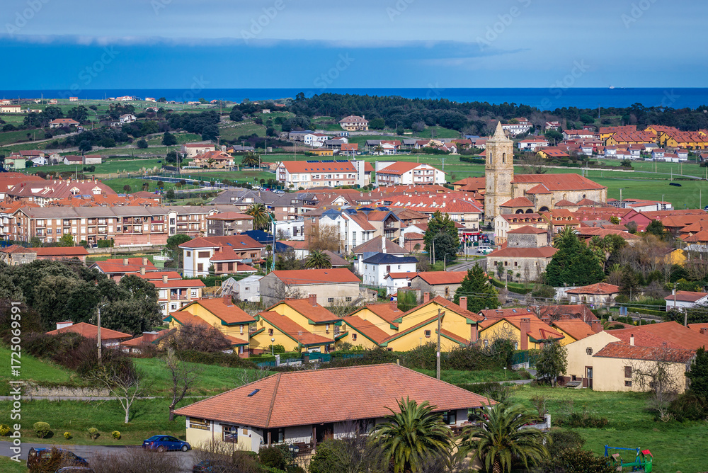 Obraz premium Ajo small town in Bareyo municipality in Cantabria autonomous community, Spain