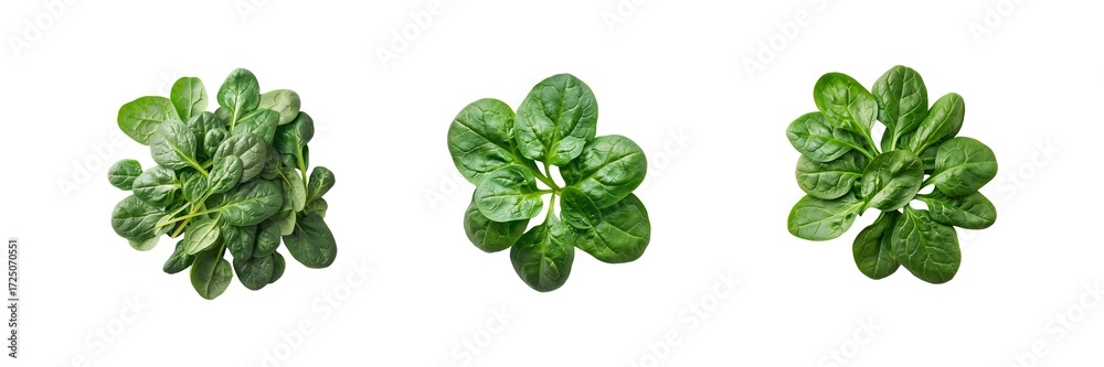 Fototapeta premium Set of Basil Isolated on Transparent Background. PNG.