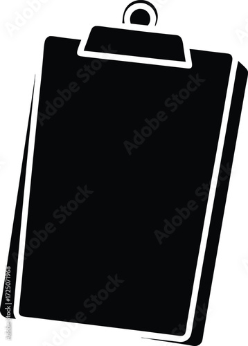 blue clipboard paper sheet office note document on transparent background