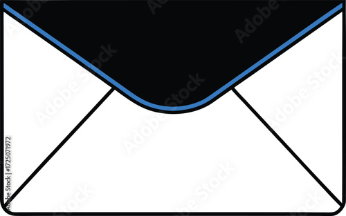blue envelope sealed flap mail correspondence stationery on transparent background