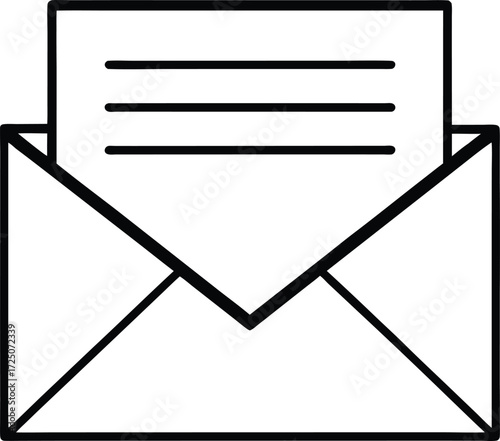 business envelope letter inside correspondence office mail on transparent background