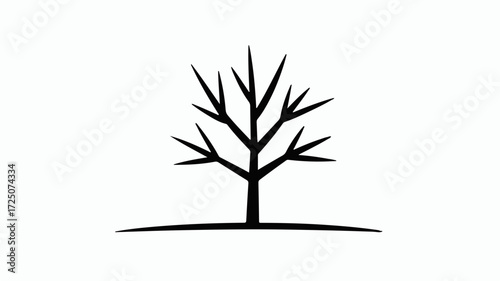 Striking minimalist tree illustration perfect for autumn designs, nature projects, or elegant brand elements, available for creative campaigns