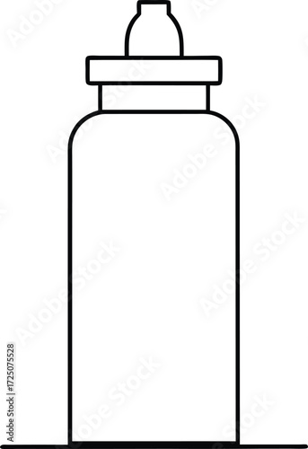 Water Bottle on Desk Simple on Transparent Background