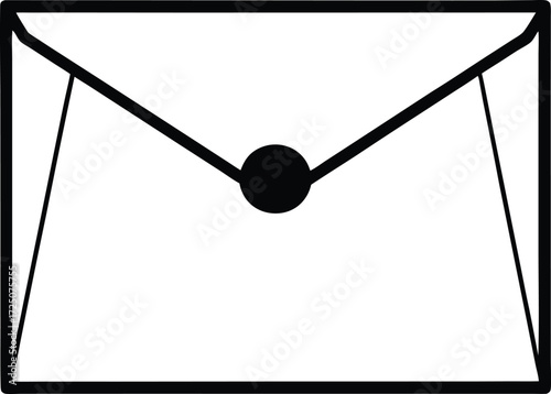 White Envelope with Red Seal Sticker on Transparent Background