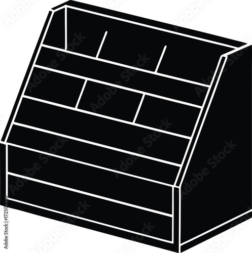 Wooden Desk Organizer Compartments on Transparent Background