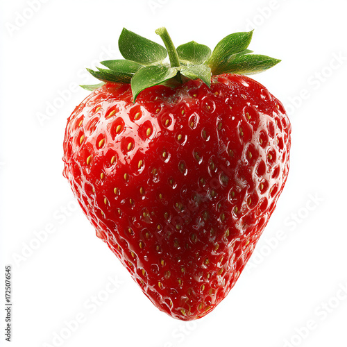 red strawberry isolated on white background