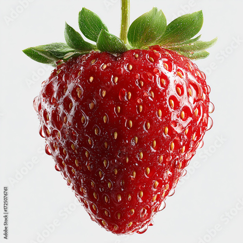 red strawberry isolated on white background