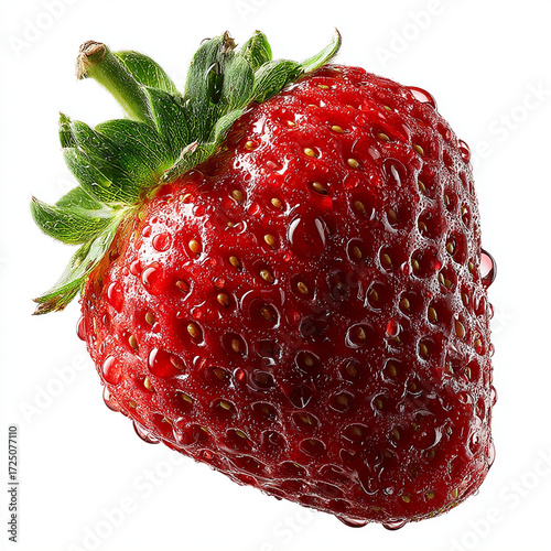 red strawberry isolated on white background