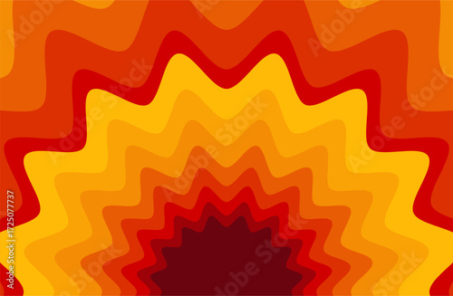 A seamless vector pattern featuring abstract afternoon sun waves. A background with colorful wavy lines. A fun texture for surface design, wallpaper, wrapping paper, and textiles.