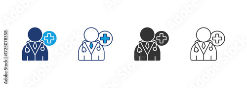 Doctor Icon Set Multiple Style Collection