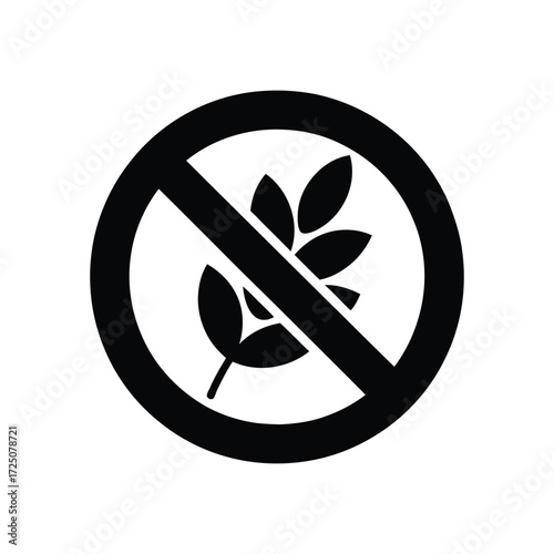 Black And White Icon Of A Gluten Free Symbol On White Background