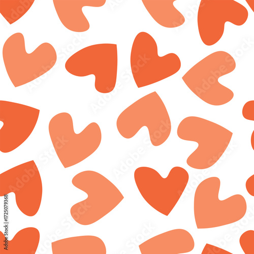 Seamless pattern with hearts. Template holiday vector illustration. Design for card, postcard, poster, print, banner. Cartoon colorful hearts on color background.