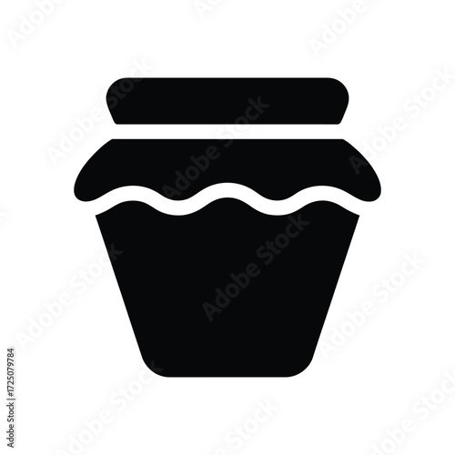 Black And White Of A Sealed Jar Icon On White Background
