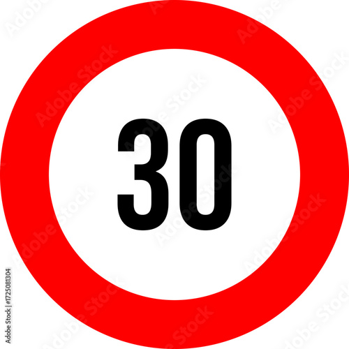 30 speed limit road sign