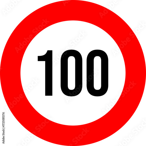 100 speed limit road sign