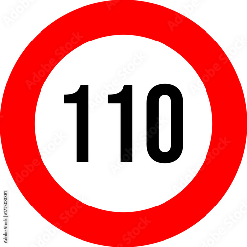 110 speed limit road sign