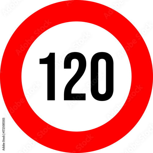 120 speed limit road sign