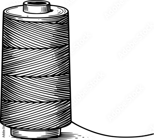 a spool of thread, isolated on white, vector illustration