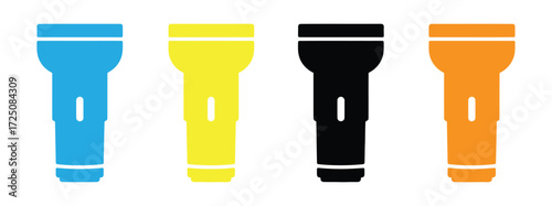 Colorful flashlights casting light on adventure, providing safety and security during camping trips, power outages, and nighttime explorations, offering reassurance and visibility in dark situations