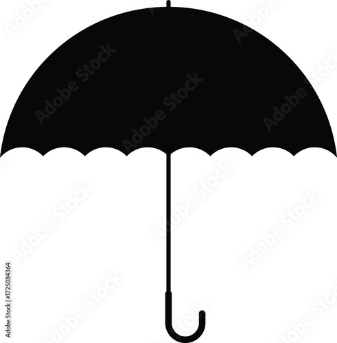 umbrella silhouette, black and white silhouette