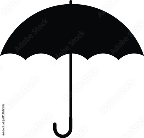 umbrella silhouette, black and white silhouette