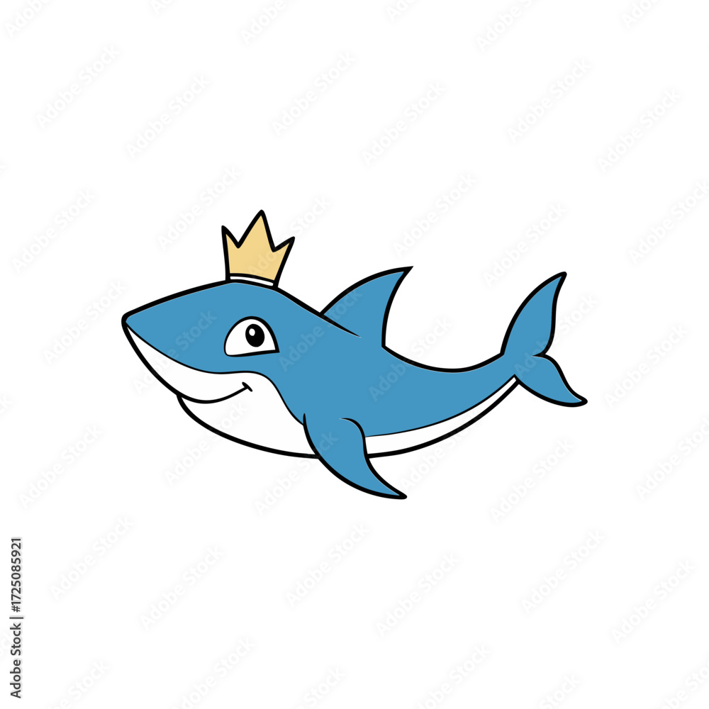 Obraz premium cartoon shark vector illustration