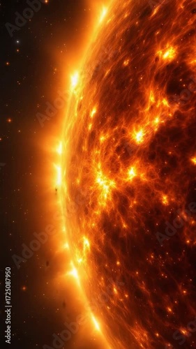 Fiery solar eruption