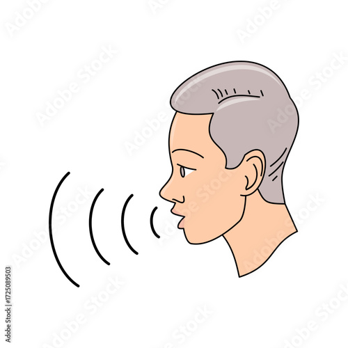 man talking. speaking activity. conversation. making sounds. vector illustration