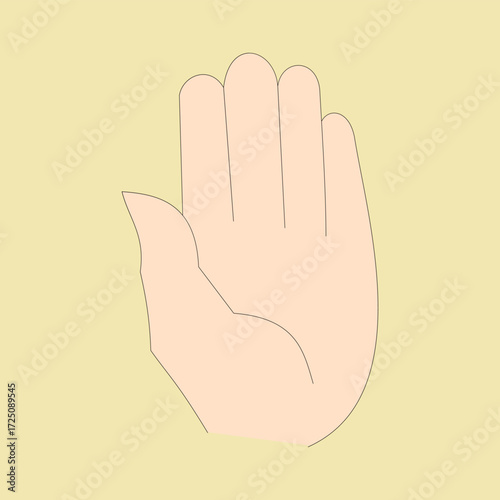 palm of the hand. body part. stop sign. prohibition. vector illustration