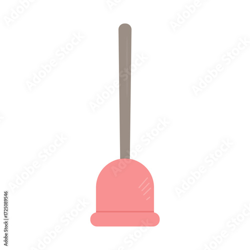 rubber cup plunger. toilet equipment. clogged toilet. vector illustration