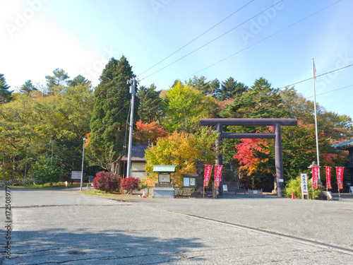 The Chitose Shrine is a Shinto shrine located in Chitose town, Japan. Sited in Aoba Park near New Chitose Airport.