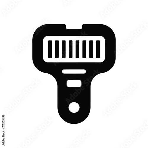 Black Icon Pocket Resuscitator with Slots, Button, and White Background