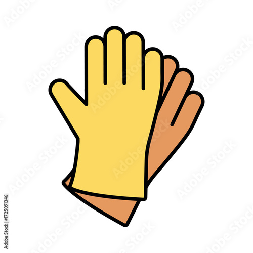 
An illustration of a colored cleaning product icon on a white background
