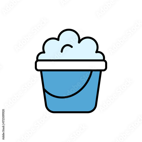 
An illustration of a colored cleaning product icon on a white background
